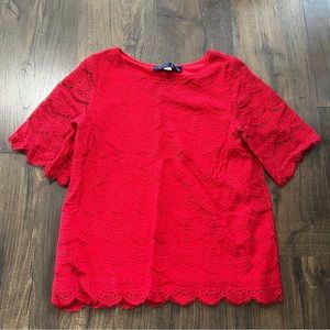 Red Lace Top